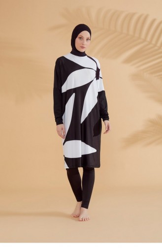 Schwarz Hijab Badeanzug 2309