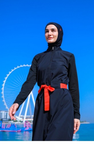 Schwarz Hijab Badeanzug 2311