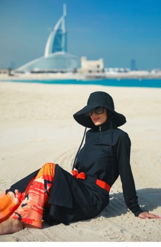 Schwarz Hijab Badeanzug 2311
