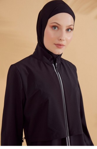 Paraşüt Basic Siyah Tam Kapalı Tesettür Mayo M2314