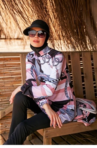 Maillot de Bain Hijab Noir 2315-1