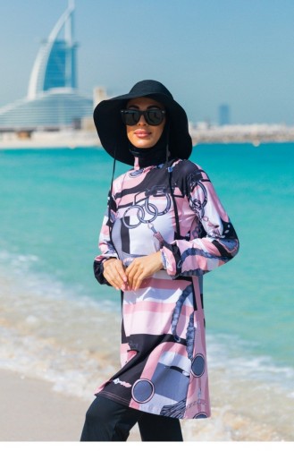 Maillot de Bain Hijab Noir 2315-1