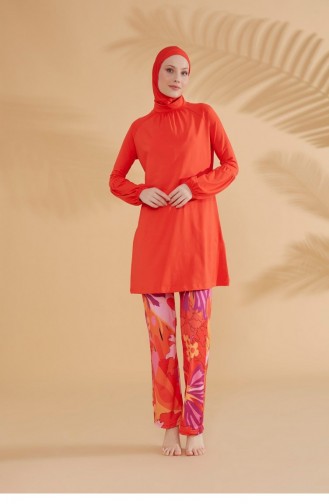 Maillot de Bain Hijab Orange 2317
