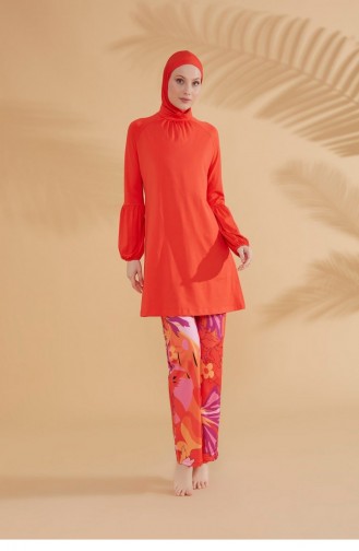 Maillot de Bain Hijab Orange 2317