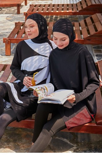 Maillot de Bain Hijab Noir 2323