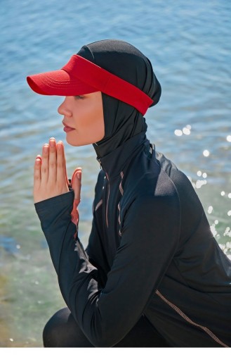 Schwarz Hijab Badeanzug 2333
