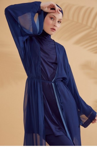 Dunkelblau Hijab Badeanzug 2343