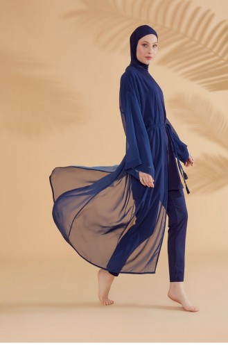 Dunkelblau Hijab Badeanzug 2343