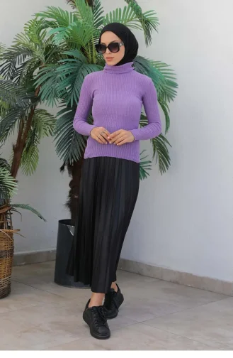 Pull Maille Col Roulé Lilas 0024MP.LLA