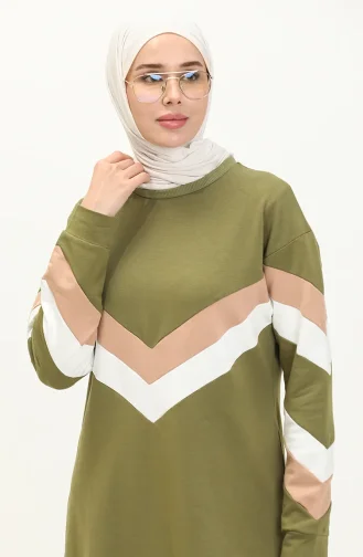 Ensemble de Survêtement avec Fermeture éclair 71070-02 Vert Huile 71070-02