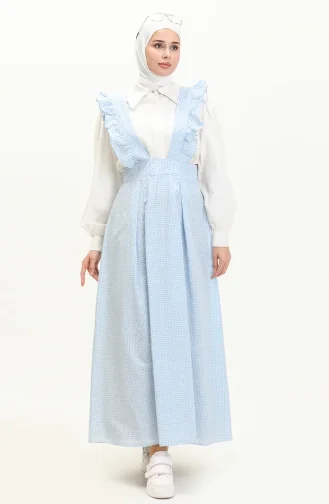 Gingham Gilet Dress 1813-06 Baby Blue 1813-06