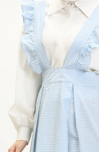 Gingham Gilet Dress 1813-06 Baby Blue 1813-06
