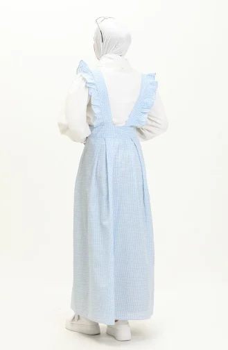 Gingham Gilet Dress 1813-06 Baby Blue 1813-06