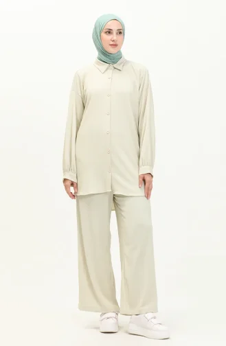 Ensemble Tunique Pantalon 24Y2010-09 Crème 24Y2010-09