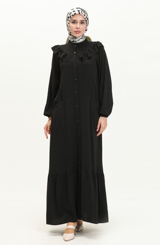 Frilly Belted Dress 24Y8963-01 Black 24Y8963-01