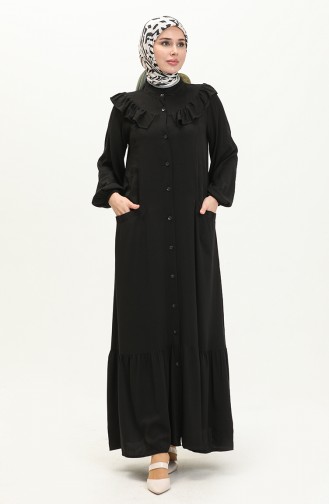 Frilly Belted Dress 24Y8963-01 Black 24Y8963-01