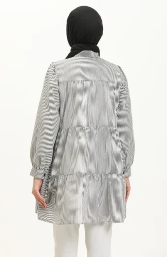 Çizgili Tunik 24Y8990-01 Siyah