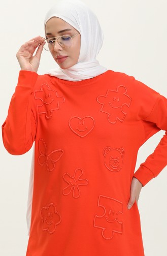 Patterned Tracksuit Set 70098-02 Orange 70098-02