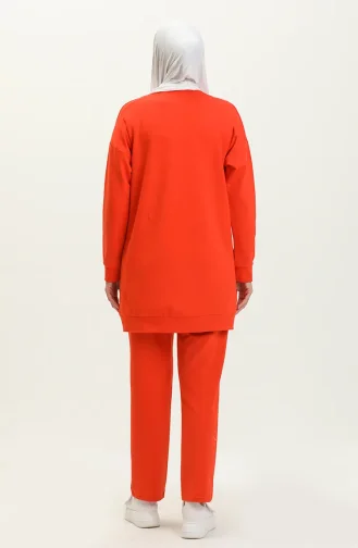 Patterned Tracksuit Set 70098-02 Orange 70098-02