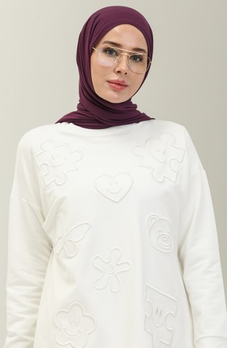 Ensemble de Survêtement à Motifs 70098-03 Ecru 70098-03