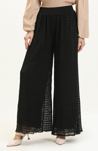 Pleated Lace Trousers 0135-01 Black 0135-01