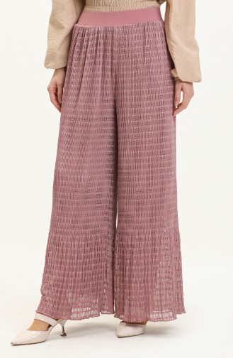 Pleated Lace Trousers 0135-03 Dusty Rose 0135-03