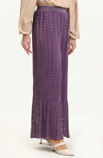 Pleated Lace Trousers 0135-05 Plum 0135-05