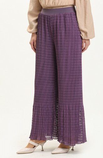 Pleated Lace Trousers 0135-05 Plum 0135-05