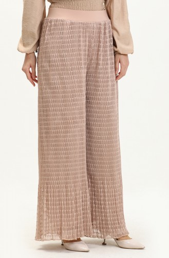 Pleated Lace Trousers 0135-06 Beige 0135-06