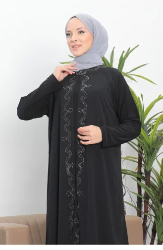 Büyük Beden Anne Elbise Siyah