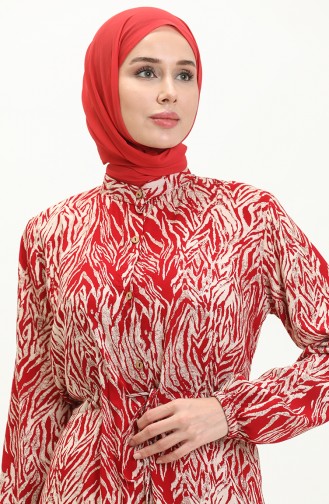 Viskose Kleid 0046-03 Rot 0046-03