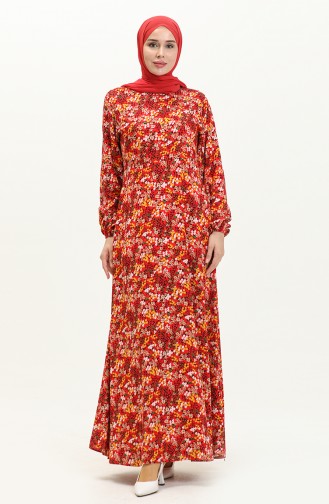 Robe à Motifs 0050-01 Rouge Jaune 0050-01