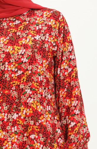 Robe à Motifs 0050-01 Rouge Jaune 0050-01