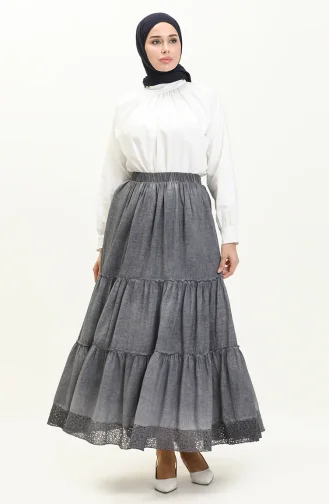 Jupe Doublée Authentique 2019-01 Gris 2019-01
