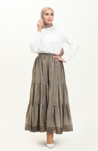 Jupe Doublée Authentique 2019-02 Beige 2019-02