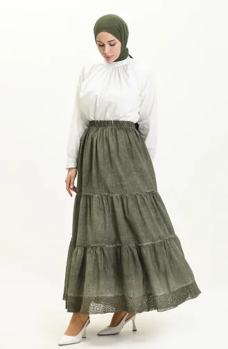 Jupe Doublée Authentique 2019-03 Khaki 2019-03