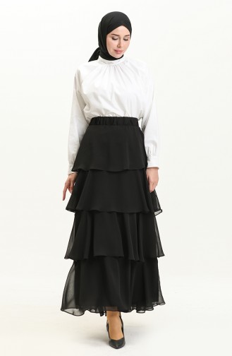 Tiered Skirt 1001-09 Black 1001-01