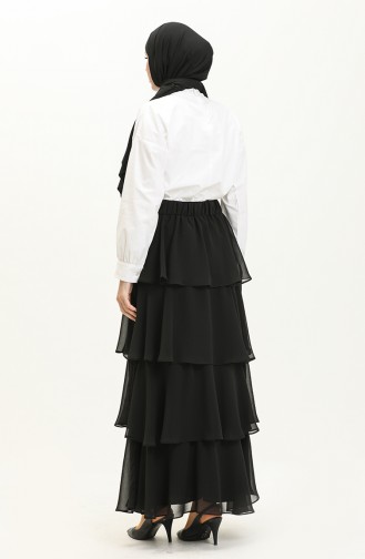 Tiered Skirt 1001-09 Black 1001-01