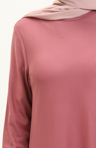 Kleid mit elastischen Ärmeln 7777-01 Rosa 7777-01