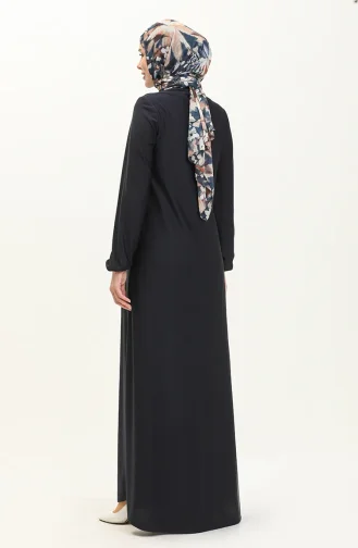 Kleid mit elastischen Ärmeln 7777-07 Dunkelblau 7777-07
