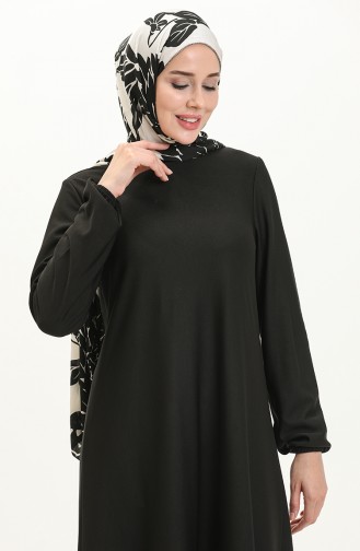 Robe à Manches élastiques 7777-11 Noir 7777-11