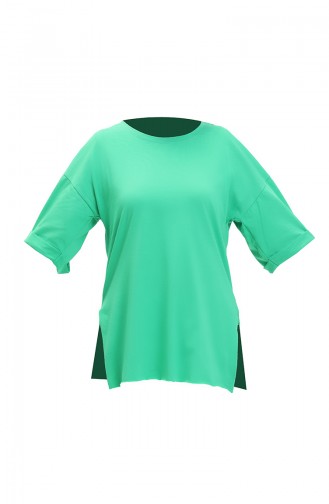 Basic Pamuklu Tshirt 20020-05 Yeşil