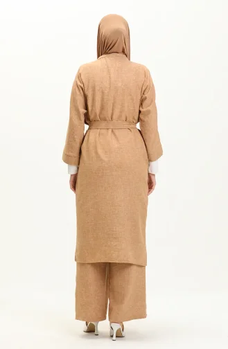 Kimono-Anzug mit Gürtel 24Y9016-05 Milchkaffee 24Y9016-05