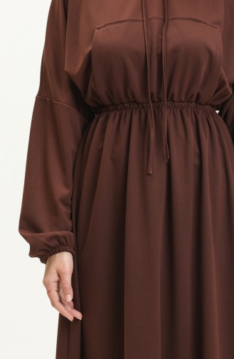 Kangaroo Pocket Hooded Dress 1688-01 Brown 1688-01