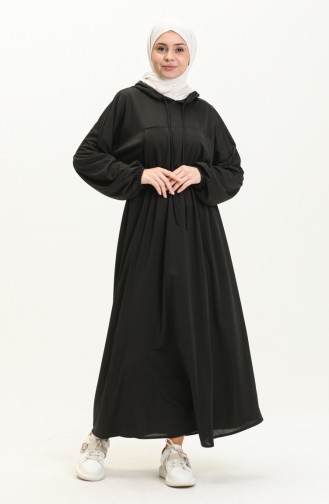 Kangaroo Pocket Hooded Dress 1688-02 Black 1688-02