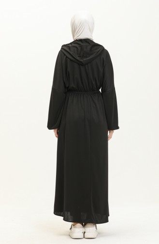 Kangaroo Pocket Hooded Dress 1688-02 Black 1688-02