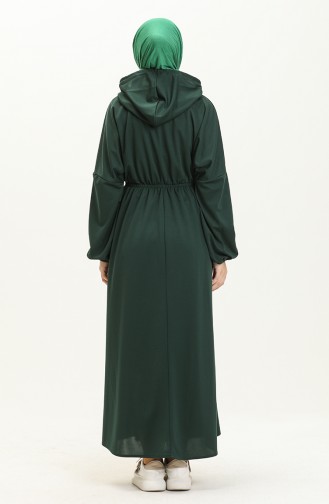 Kangaroo Pocket Hooded Dress 1688-03 Emerald Green 1688-03