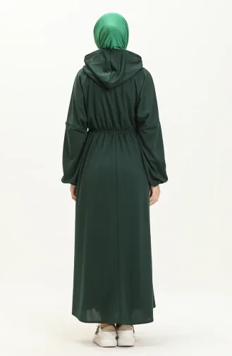 Kängurutaschen-Kapuzenkleid 1688-03 Smaragdgrün 1688-03