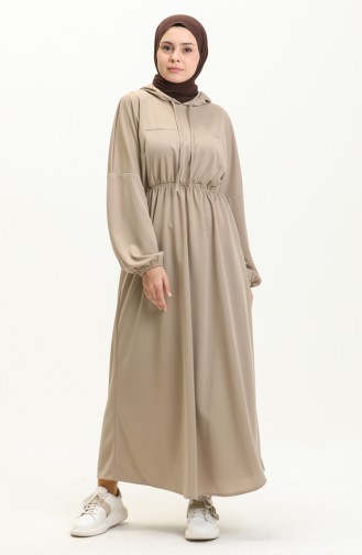 Kangaroo Pocket Hooded Dress 1688-04 Mink 1688-04