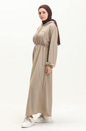 Kangaroo Pocket Hooded Dress 1688-04 Mink 1688-04